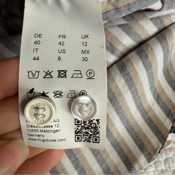 Boss Black and White Striped Button Down Shirt - Picture 5 of 8